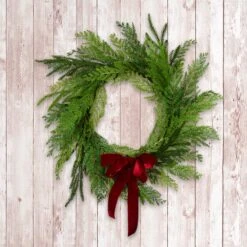 24 In. Christmas Cottage Wreath 11 24 In. Christmas Cottage Wreath -Christmas Trees Sales HH75 C226464MU1 24W 2