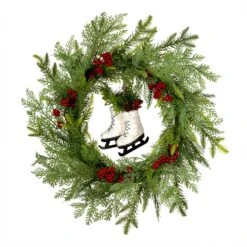 22 In. Winter Skates Wreath 10 22 In. Winter Skates Wreath -Christmas Trees Sales HH75 CZ290699 22W