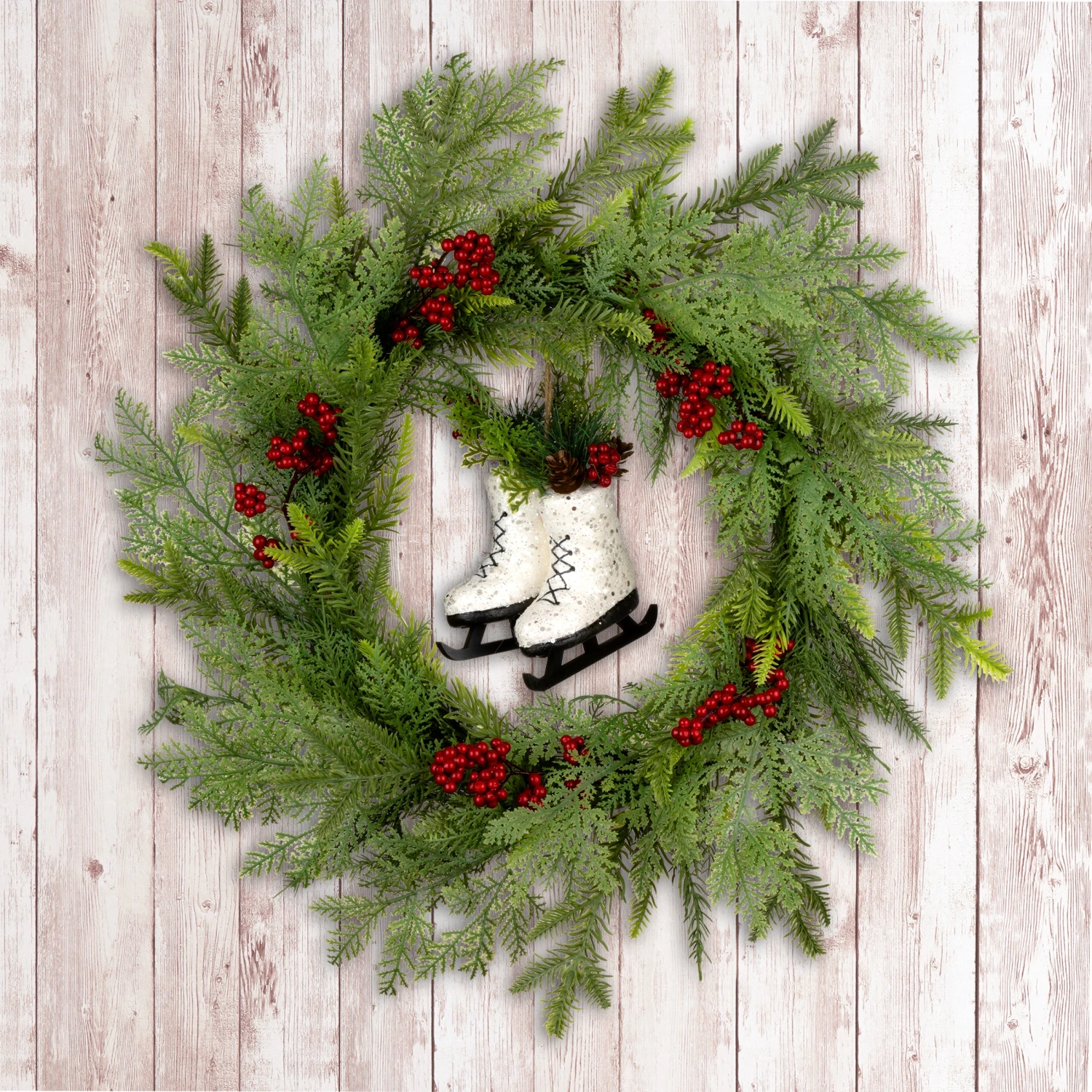 22 In. Winter Skates Wreath 6 22 In. Winter Skates Wreath - Image 6