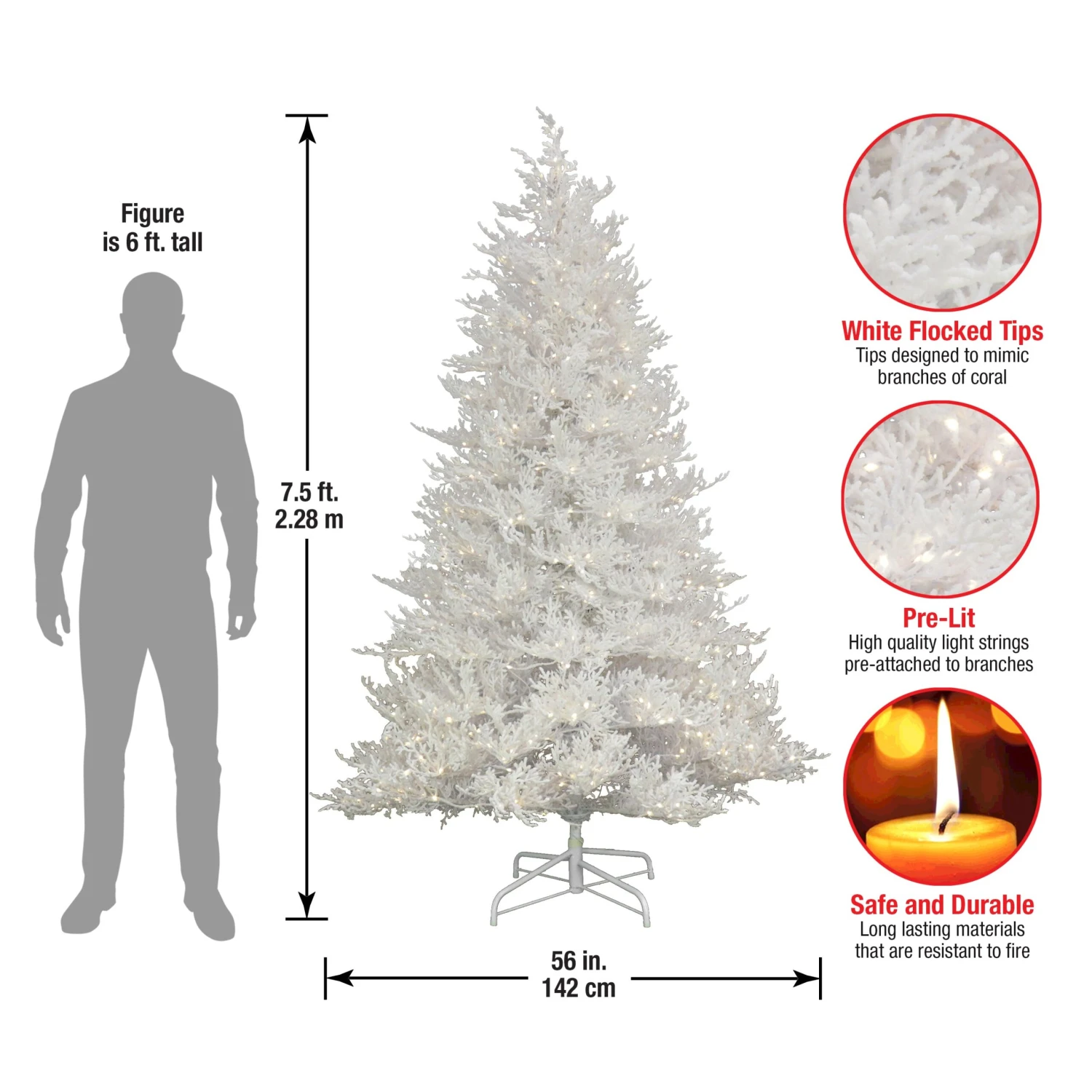 7.5 Ft. Pre-Lit Sea Coral Tree With Warm White LED Lights 5 7.5 Ft. Pre-Lit Sea Coral Tree With Warm White LED Lights - Image 5