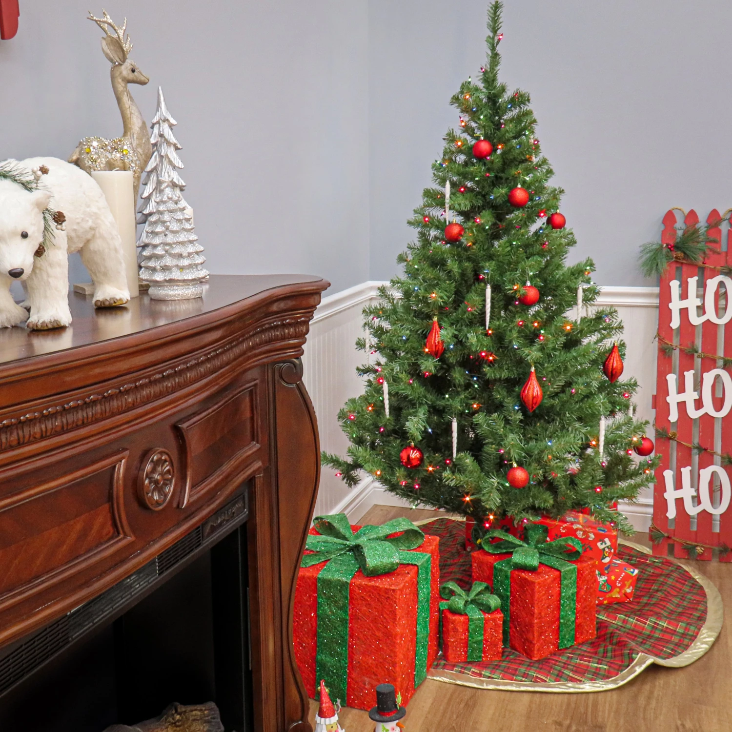 6 Ft. Pre-Lit Kincaid Spruce Tree With Multicolor Lights 4 6 Ft. Pre-Lit Kincaid Spruce Tree With Multicolor Lights - Image 4