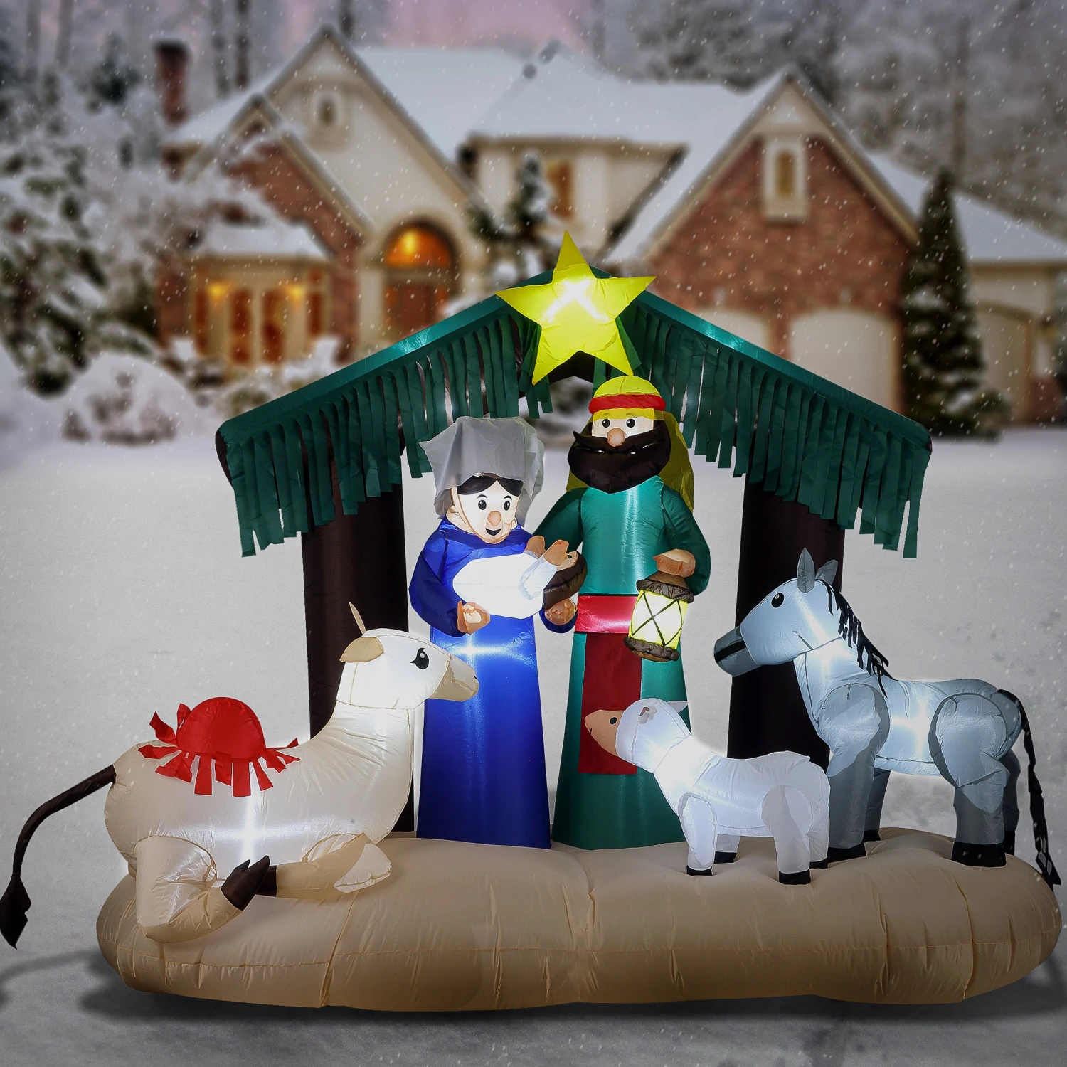 6.5 Ft Inflatable Nativity Scene With LED Lights 2 6.5 Ft Inflatable Nativity Scene With LED Lights - Image 2