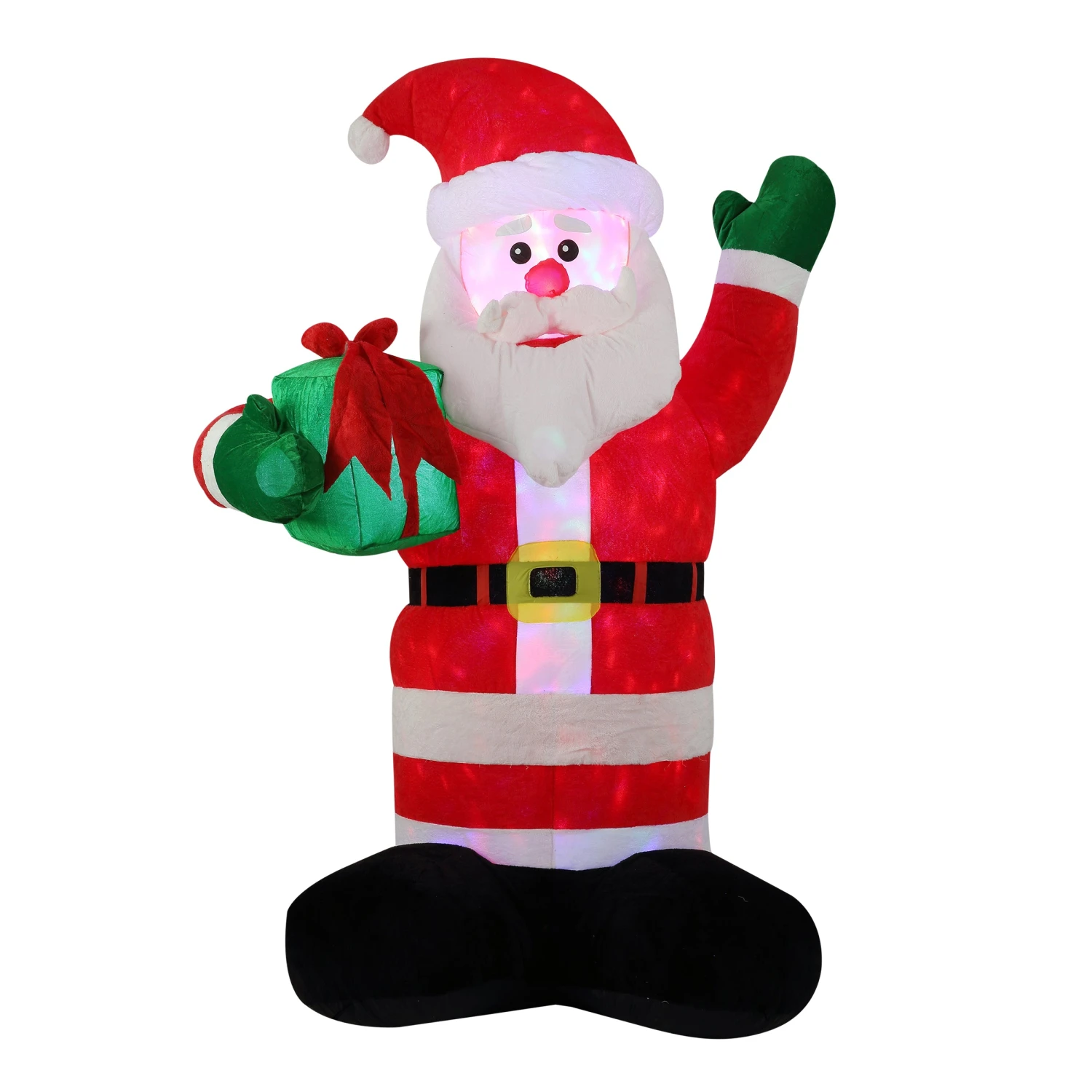 8 Ft. Inflatable Santa With Gift With LED Lights 1 8 Ft. Inflatable Santa With Gift With LED Lights