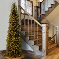 10 Ft.Pre-Lit Kingswood Fir Pencil Slim Tree With Clear Lights 13 10 Ft.Pre-Lit Kingswood Fir Pencil Slim Tree With Clear Lights -Christmas Trees Sales KW7 300 100 2
