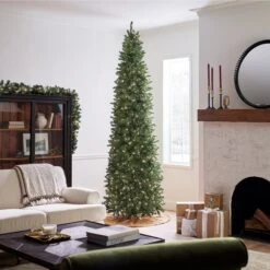 10 Ft.Pre-Lit Kingswood Fir Pencil Slim Tree With Clear Lights 12 10 Ft.Pre-Lit Kingswood Fir Pencil Slim Tree With Clear Lights -Christmas Trees Sales KW7 300 100 Lifestyle