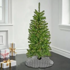 4.5 Ft. Pre-Lit Kingswood Fir Pencil Tree With Clear Lights 14 4.5 Ft. Pre-Lit Kingswood Fir Pencil Tree With Clear Lights -Christmas Trees Sales KW7 300 45 2