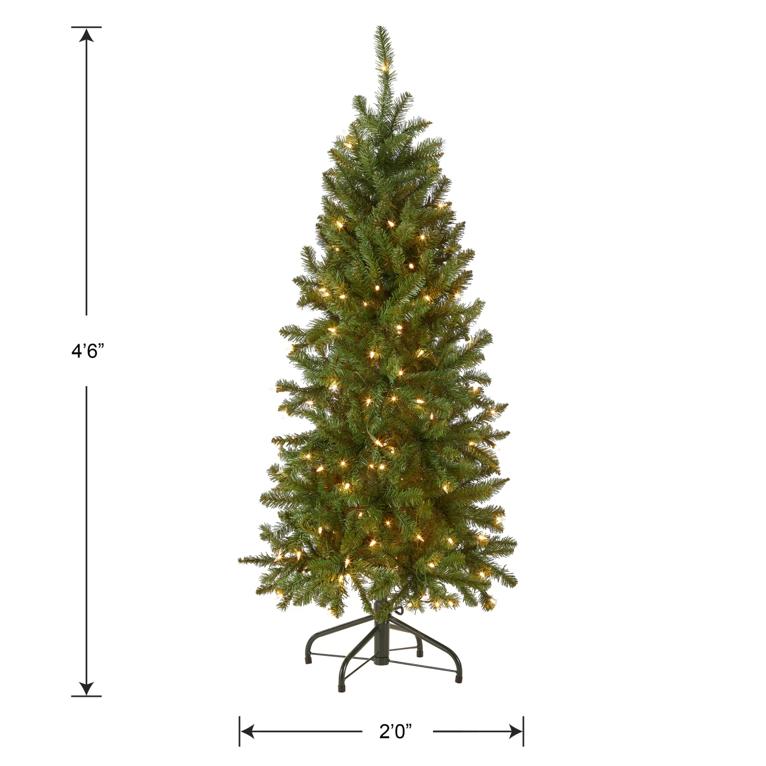 4.5 Ft. Pre-Lit Kingswood Fir Pencil Tree With Clear Lights 5 4.5 Ft. Pre-Lit Kingswood Fir Pencil Tree With Clear Lights - Image 5