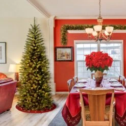 6.5 Ft. Pre-Lit Kingswood Fir Pencil Tree With Clear Lights 12 6.5 Ft. Pre-Lit Kingswood Fir Pencil Tree With Clear Lights -Christmas Trees Sales KW7 300 65 2