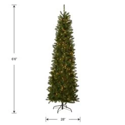 6.5 Ft. Pre-Lit Kingswood Fir Pencil Tree With Clear Lights 13 6.5 Ft. Pre-Lit Kingswood Fir Pencil Tree With Clear Lights -Christmas Trees Sales KW7 300 65 Silo Dim