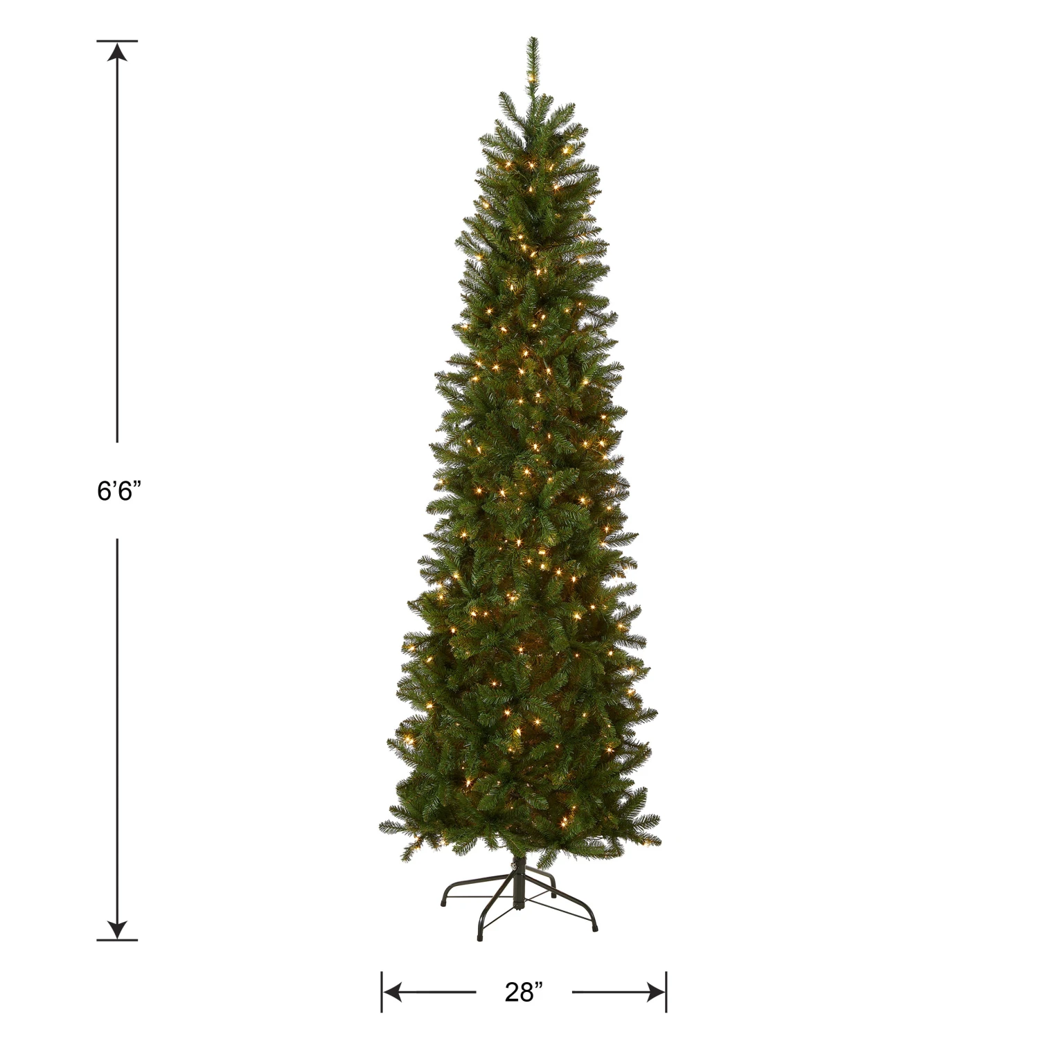 6.5 Ft. Pre-Lit Kingswood Fir Pencil Tree With Clear Lights 6 6.5 Ft. Pre-Lit Kingswood Fir Pencil Tree With Clear Lights - Image 6