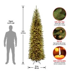 9 Ft. Pre-Lit Kingswood Fir Pencil Tree With Clear Lights 19 9 Ft. Pre-Lit Kingswood Fir Pencil Tree With Clear Lights -Christmas Trees Sales KW7 300 90 Dim