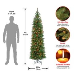 7 Ft. Pre-Lit Kingswood Fir Pencil Tree With Multicolor Lights -Christmas Trees Sales KW7 313 70 Dim 423909ba 54f4 4fb2 a9e6 09dd40841935
