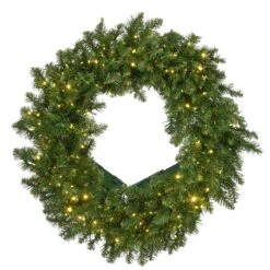 24 In. Pre-Lit Kingswood Fir Wreath With Dual Color Infinity Lights