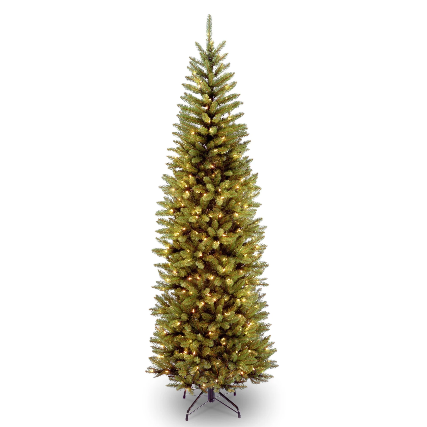 7 Ft. Pre-Lit Kingswood Fir Pencil Tree With Power Connect Dual Color LED Lights 1 7 Ft. Pre-Lit Kingswood Fir Pencil Tree With Power Connect Dual Color LED Lights