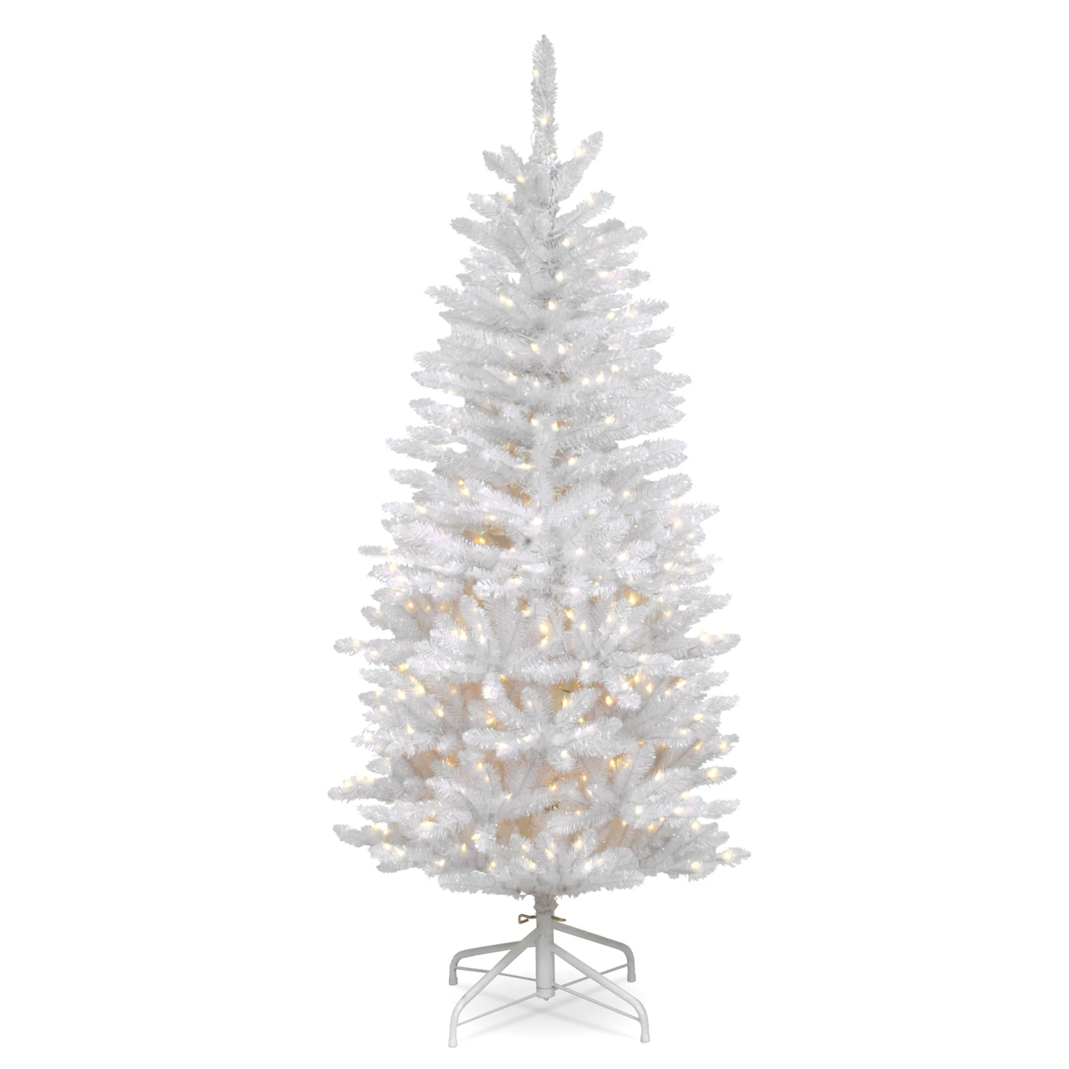 4.5 Ft. Pre-Lit Kingswood Fir White Pencil Tree With Clear Lights 1 4.5 Ft. Pre-Lit Kingswood Fir White Pencil Tree With Clear Lights