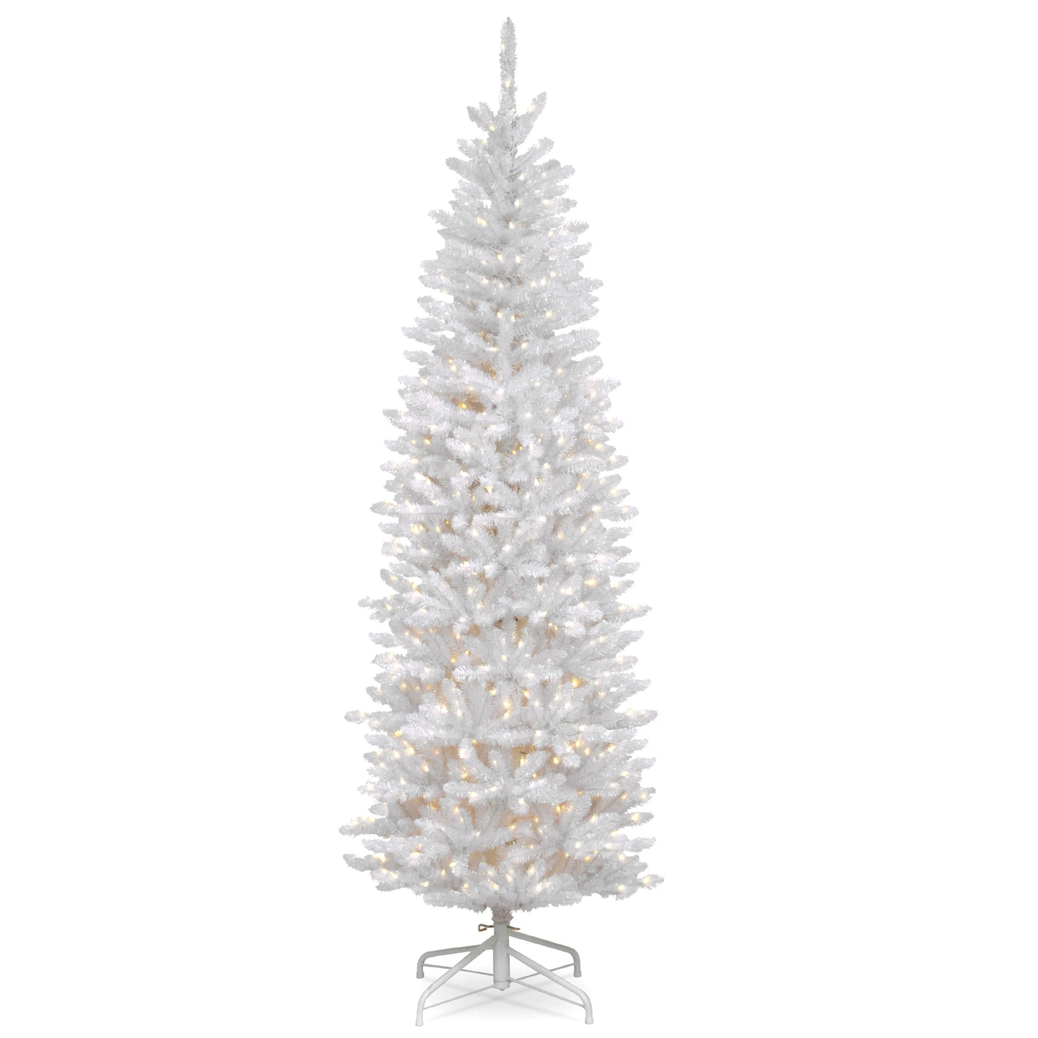 7 Ft. Pre-Lit Kingswood Fir White Pencil Tree With Clear Lights 6 7 Ft. Pre-Lit Kingswood Fir White Pencil Tree With Clear Lights - Image 6