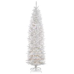 7.5 Ft. Pre-Lit Kingswood Fir White Pencil Tree With Clear Lights
