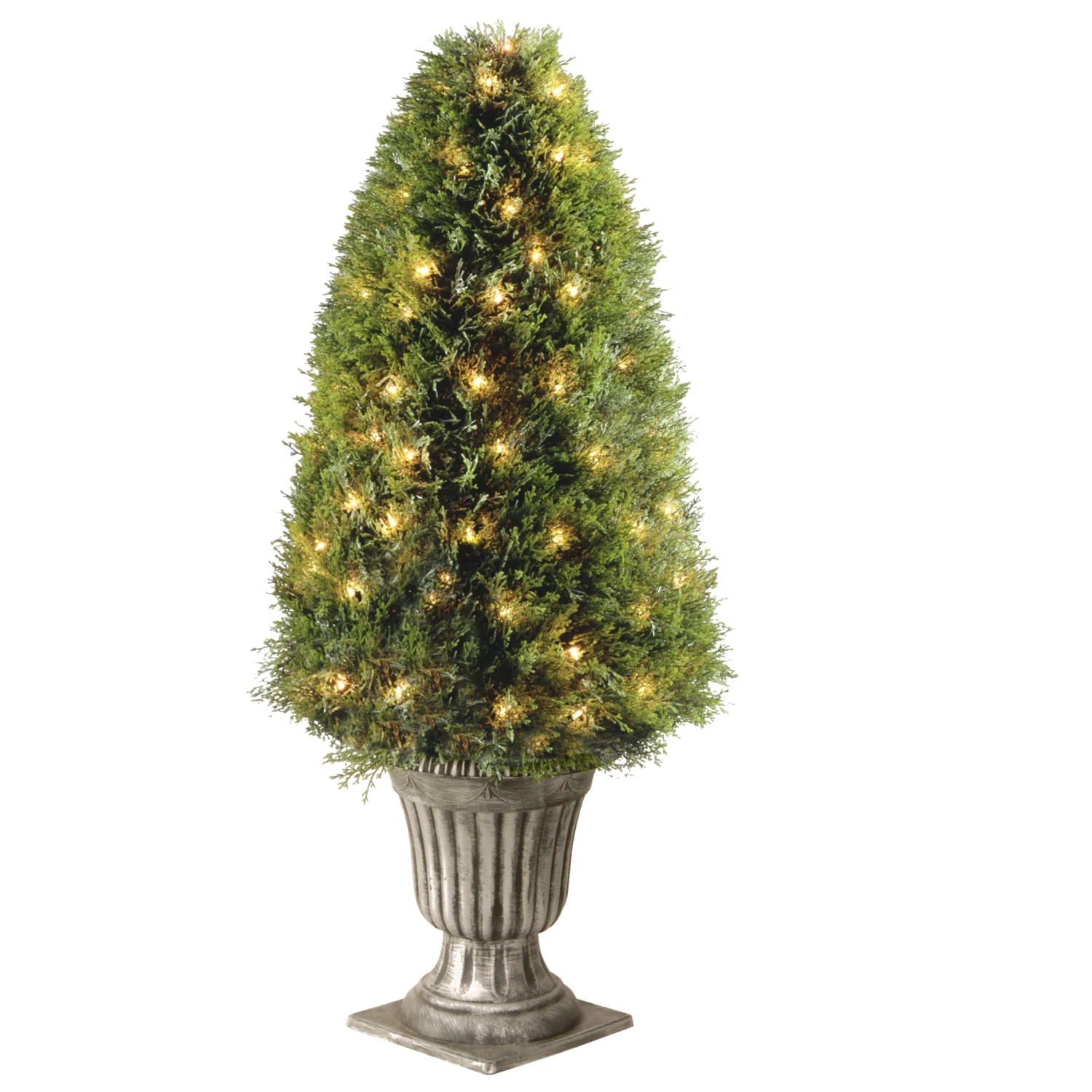48 In. Pre-Lit Upright Juniper Topiary 1 48 In. Pre-Lit Upright Juniper Topiary
