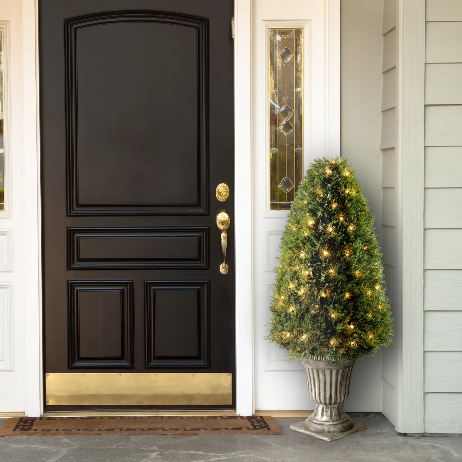 48 In. Pre-Lit Upright Juniper Topiary 2 48 In. Pre-Lit Upright Juniper Topiary - Image 2