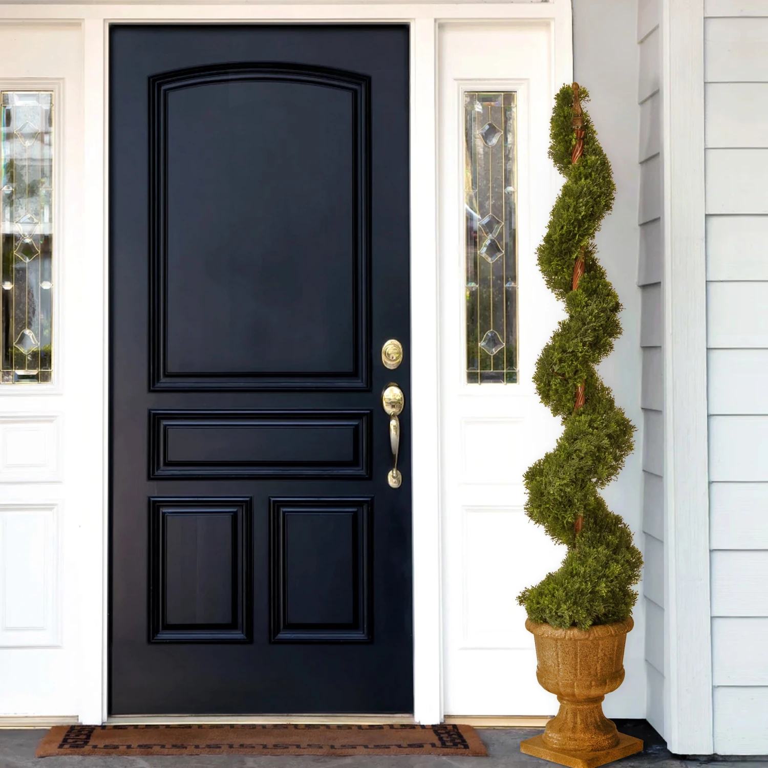 60 In. Upright Juniper Spiral Topiary Tree In A Decorative Urn 2 60 In. Upright Juniper Spiral Topiary Tree In A Decorative Urn - Image 2