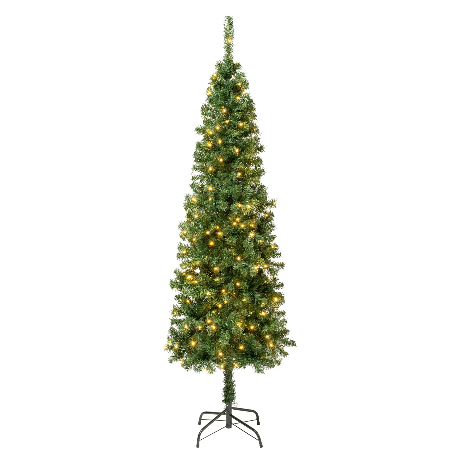 6 Ft. Pre-Lit Linden Spruce Slim Tree With Warm White LED Lights 1 6 Ft. Pre-Lit Linden Spruce Slim Tree With Warm White LED Lights