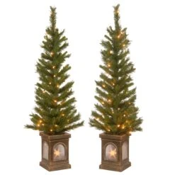4 Ft. Pre-Lit Leigh Valley Tree Set With Clear Lights
