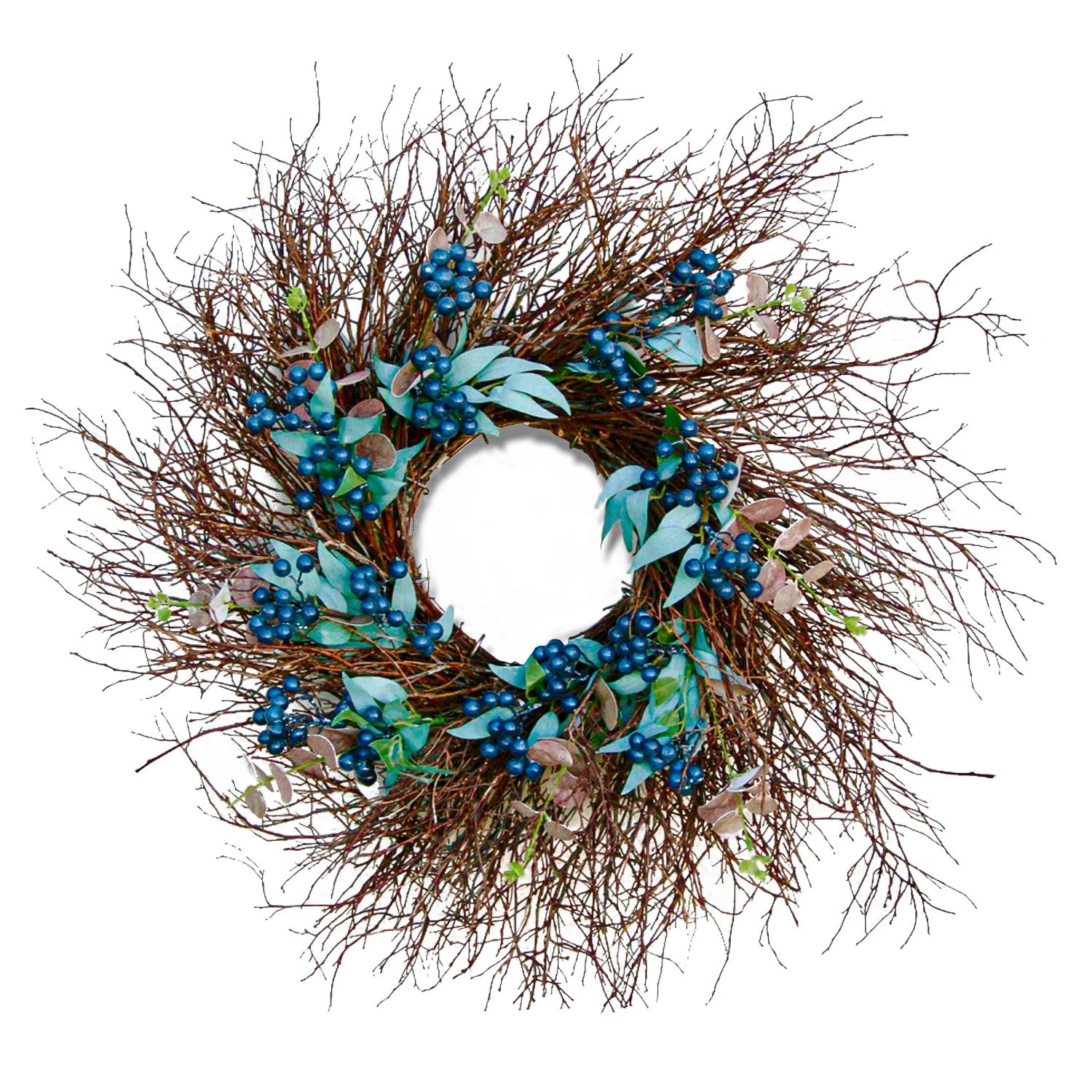 24 In. Spring Blueberry Twig Wreath 1 24 In. Spring Blueberry Twig Wreath