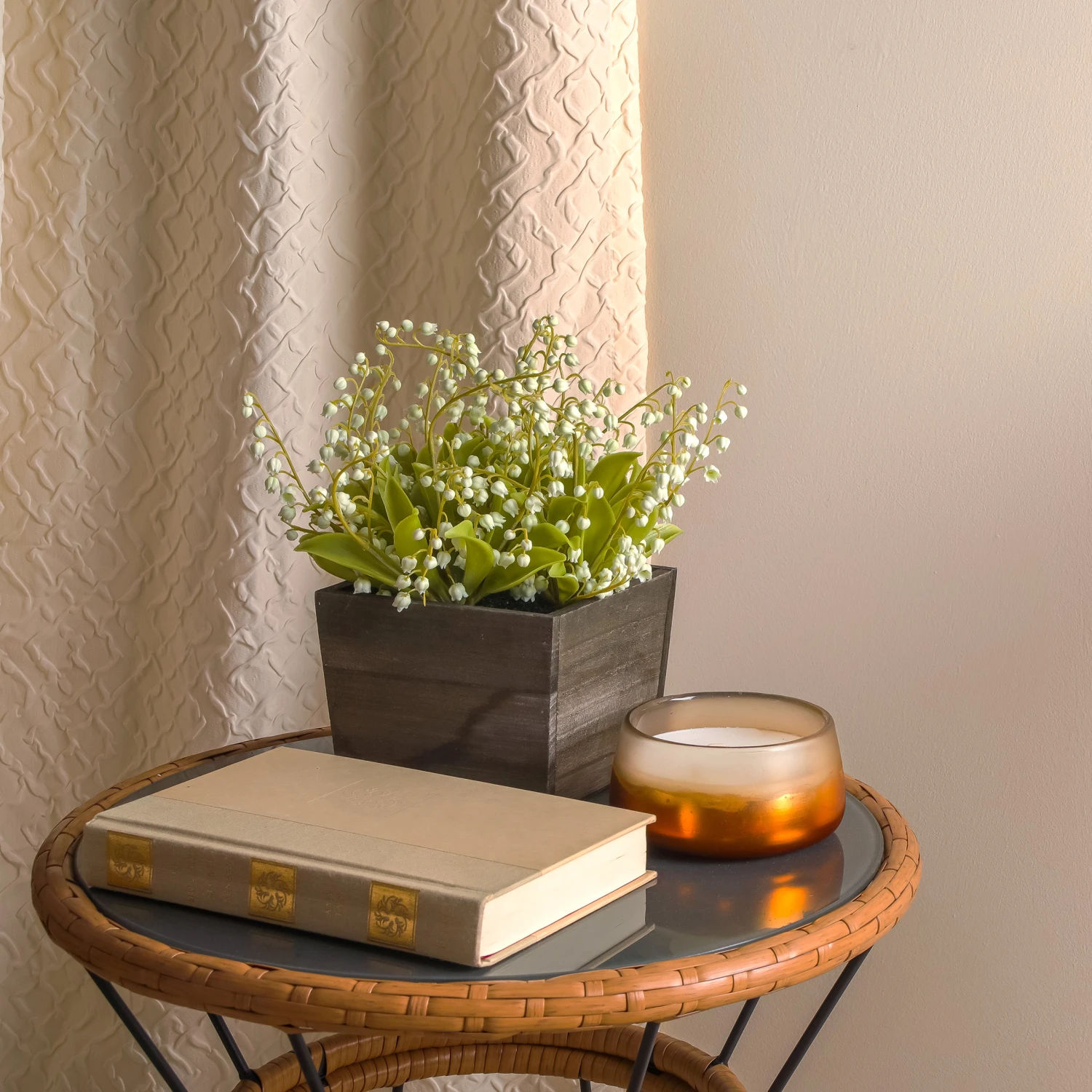 10 In. Spring Green Lily-of-the-Valley Flowers In Wood Box 2 10 In. Spring Green Lily-of-the-Valley Flowers In Wood Box - Image 2