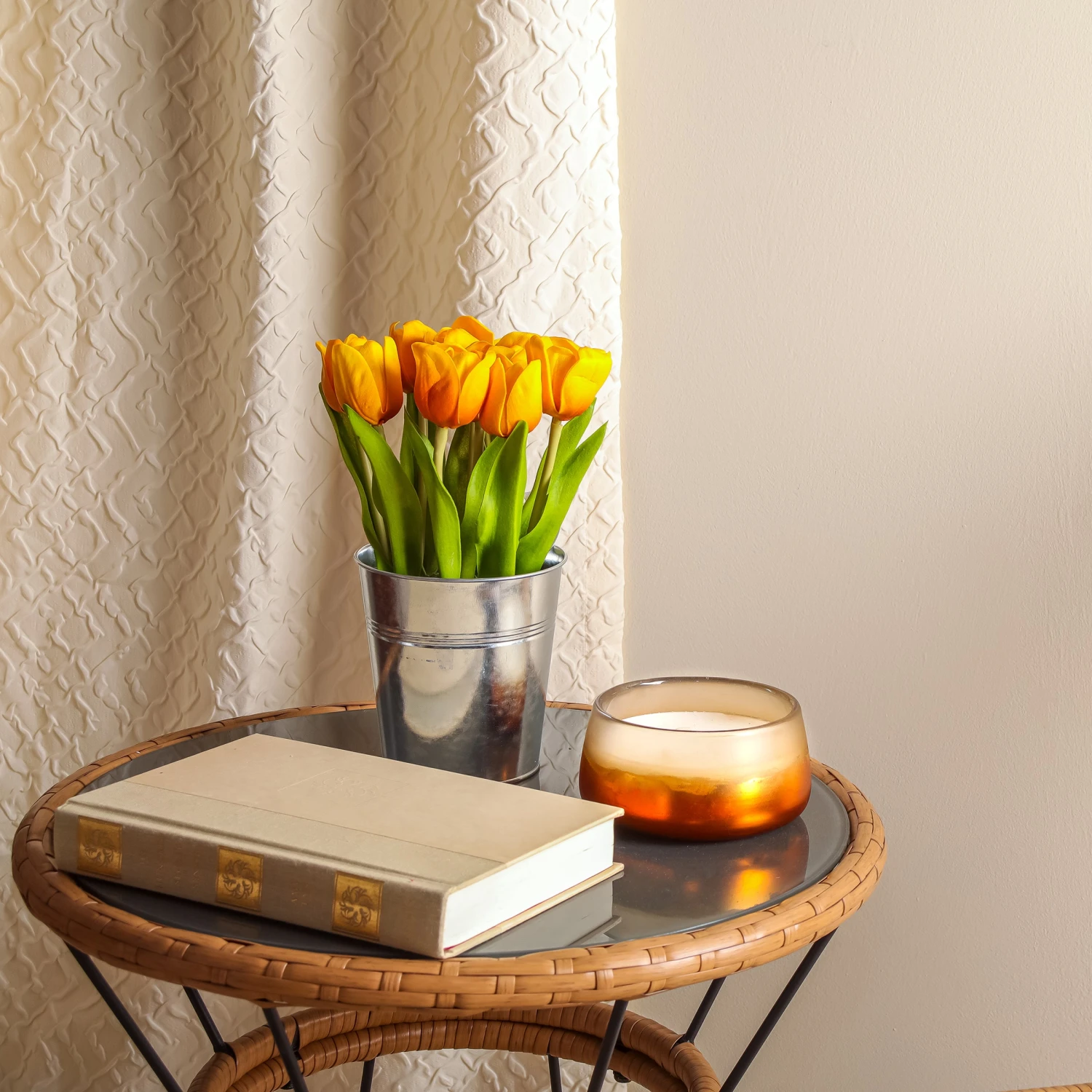 9 In. Spring Orange Tulip Bouquet 2 9 In. Spring Orange Tulip Bouquet - Image 2