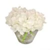 8 In. Spring White Hydrangea Bouquet In Glass Vase