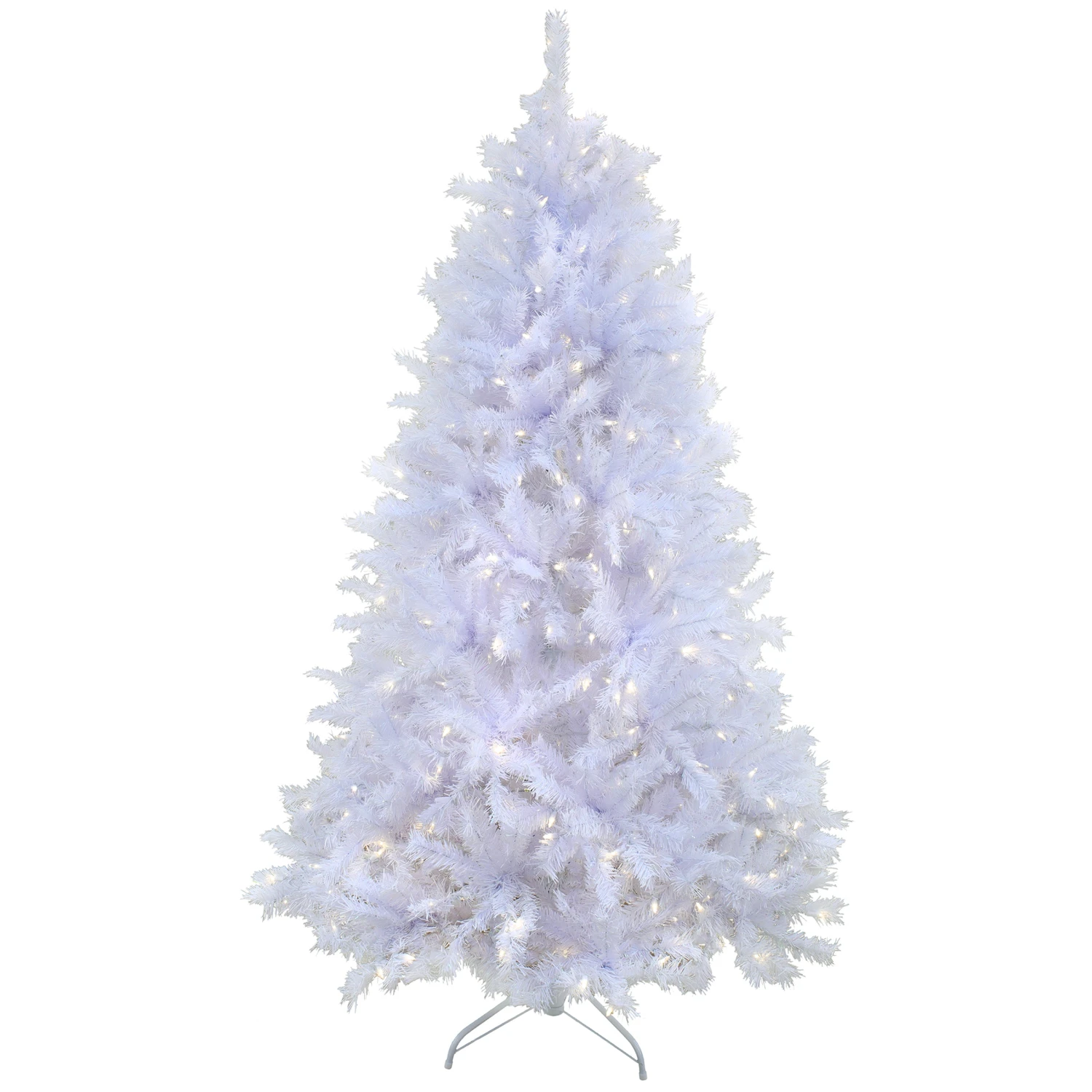 6.5 Ft. Pre-Lit Millville White Tree With PowerConnect Warm White LED Lights 1 6.5 Ft. Pre-Lit Millville White Tree With PowerConnect Warm White LED Lights