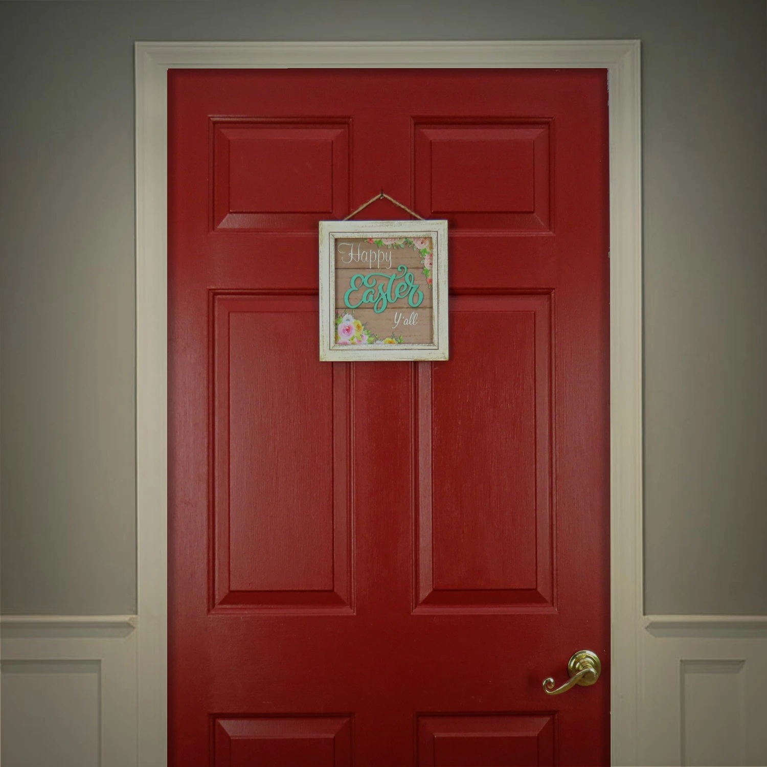 10 In. Happy Easter Y'all Hanging Wall Sign Decoration 2 10 In. Happy Easter Y'all Hanging Wall Sign Decoration - Image 2