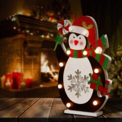 17 In. Pre-Lit Wooden Penguin -Christmas Trees Sales MZC 1327 2 7d94710c d20e 49ed 9199 5665d0647eb2