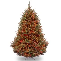 7.5 Ft. Pre-Lit Natural Fraser Fir Tree With Multicolor Lights