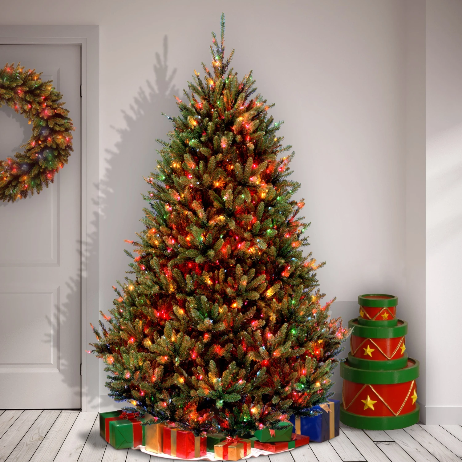 7.5 Ft. Pre-Lit Natural Fraser Fir Tree With Multicolor Lights 3 7.5 Ft. Pre-Lit Natural Fraser Fir Tree With Multicolor Lights - Image 3