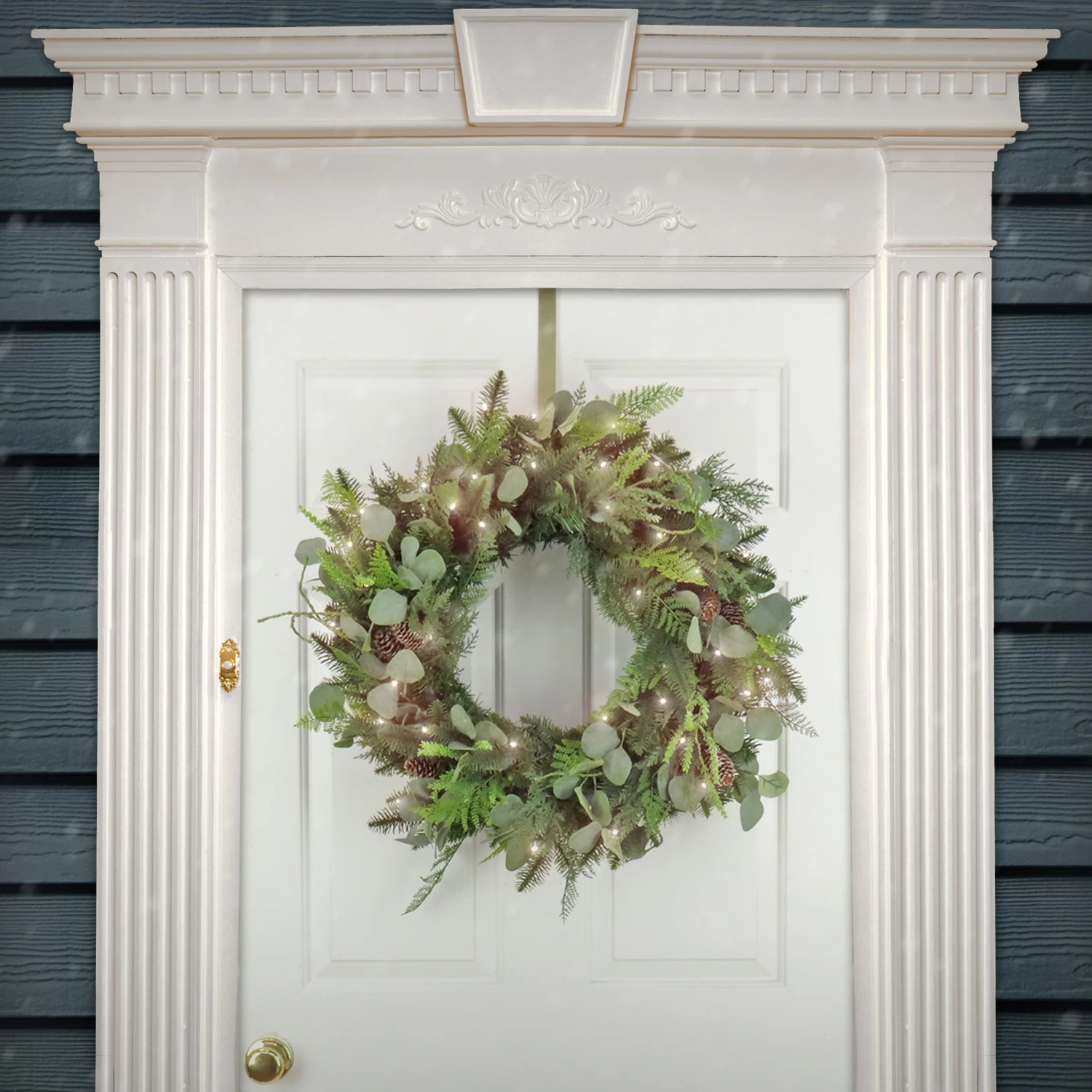 30 In. Pre-Lit North Conway Wreath With Warm White LED Lights 2 30 In. Pre-Lit North Conway Wreath With Warm White LED Lights - Image 2