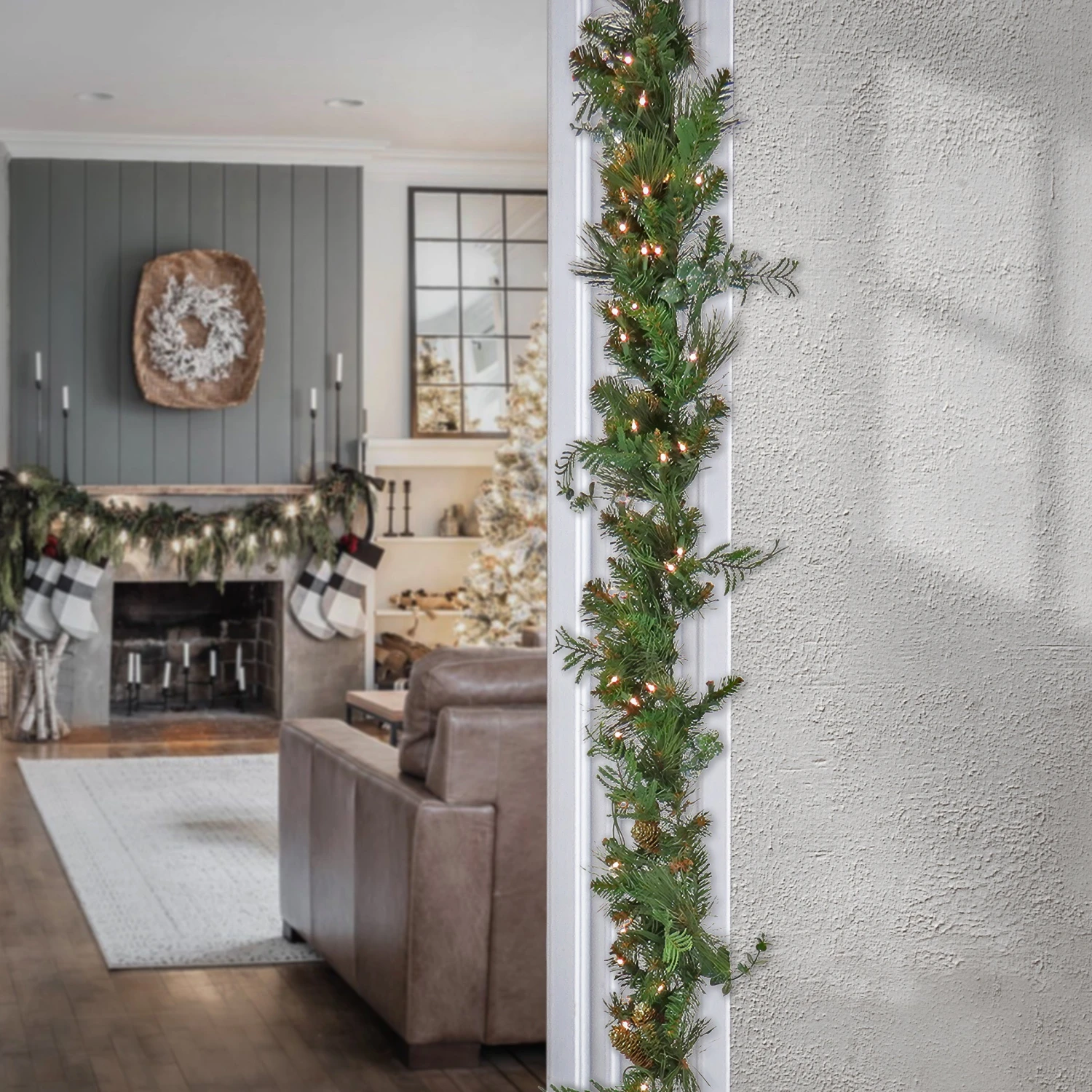 9 Ft. Pre-Lit North Conway Garland With LED Lights 2 9 Ft. Pre-Lit North Conway Garland With LED Lights - Image 2