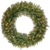 48 In. Pre-Lit Norwood Fir Wreath With Warm White LED Lights