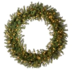 48 In. Pre-Lit Norwood Fir Wreath With Clear Lights