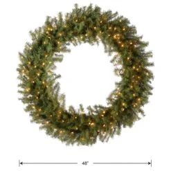 48 In. Pre-Lit Norwood Fir Wreath With Clear Lights -Christmas Trees Sales NF 48WLO Silo Dim