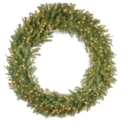 60 In. Pre-Lit Norwood Fir Wreath With Clear Lights