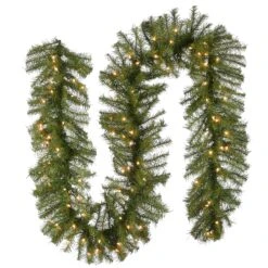 9 Ft. Pre-Lit Norwood Fir Garland With Clear Lights - 12 In Diameter