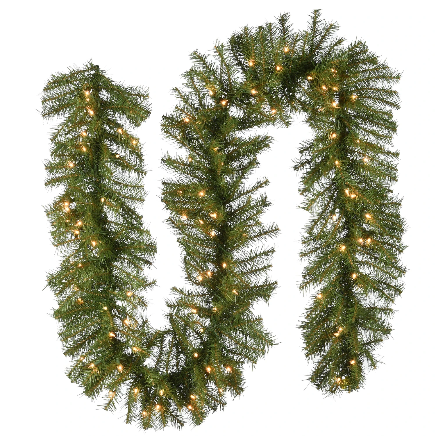 9 Ft. Pre-Lit Norwood Fir Garland With Clear Lights - 12 In Diameter 1 9 Ft. Pre-Lit Norwood Fir Garland With Clear Lights - 12 In Diameter