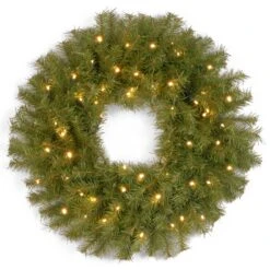 24 In. Pre-Lit Norwood Fir Wreath With Twinkly LED Lights