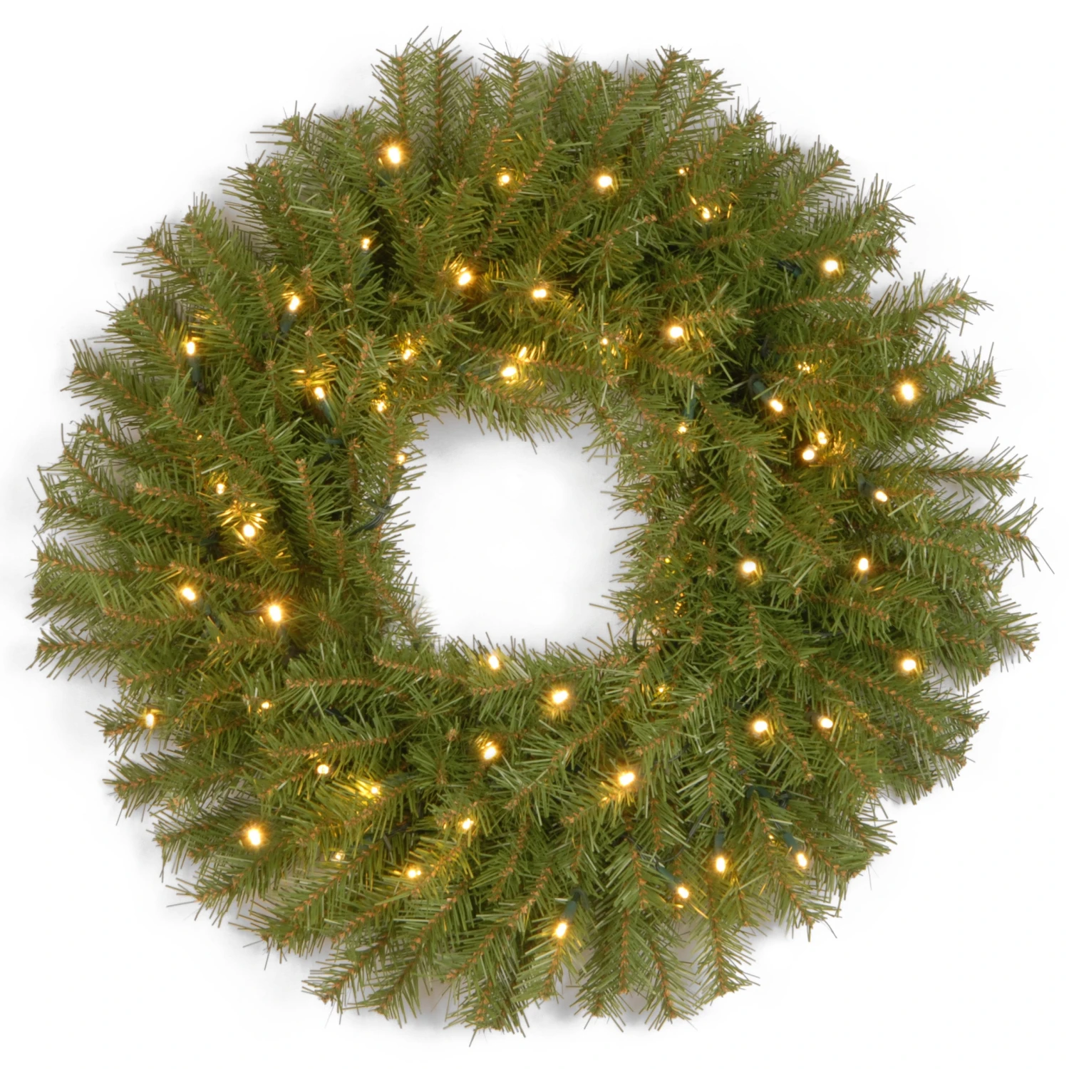 24 In. Pre-Lit Norwood Fir Wreath With Twinkly LED Lights 1 24 In. Pre-Lit Norwood Fir Wreath With Twinkly LED Lights
