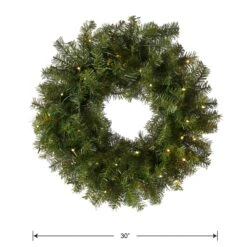 30 In. Pre-Lit Norwood Fir Wreath With LED Lights 9 30 In. Pre-Lit Norwood Fir Wreath With LED Lights -Christmas Trees Sales NF3 308 30WB 1 Silo Dim