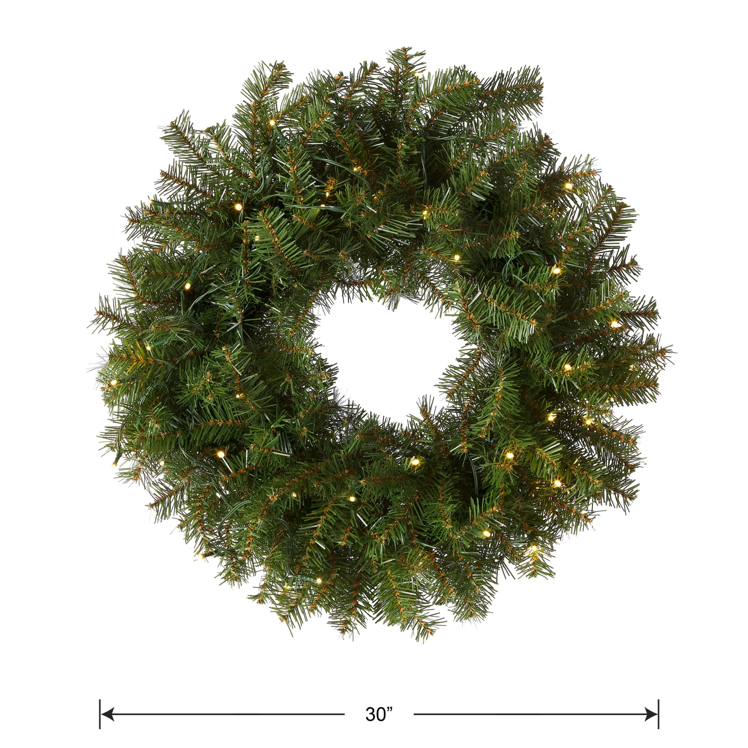 30 In. Pre-Lit Norwood Fir Wreath With LED Lights 5 30 In. Pre-Lit Norwood Fir Wreath With LED Lights - Image 5