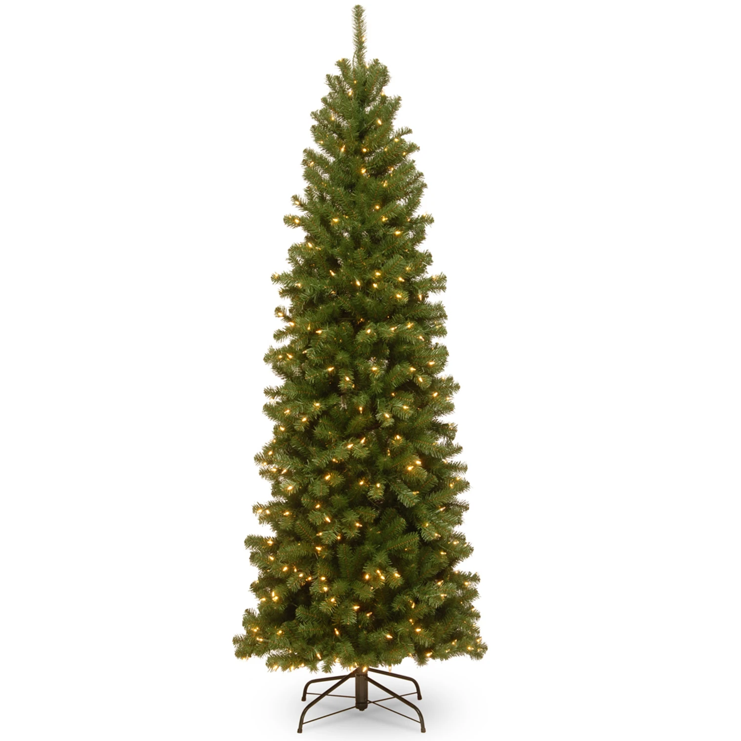 7.5 Ft. Pre-Lit North Valley Spruce Pencil Slim Tree With Clear Lights 1 7.5 Ft. Pre-Lit North Valley Spruce Pencil Slim Tree With Clear Lights