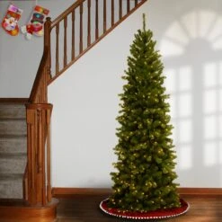 7.5 Ft. Pre-Lit North Valley Spruce Pencil Slim Tree With Clear Lights 15 7.5 Ft. Pre-Lit North Valley Spruce Pencil Slim Tree With Clear Lights -Christmas Trees Sales NRV7 358 75 2