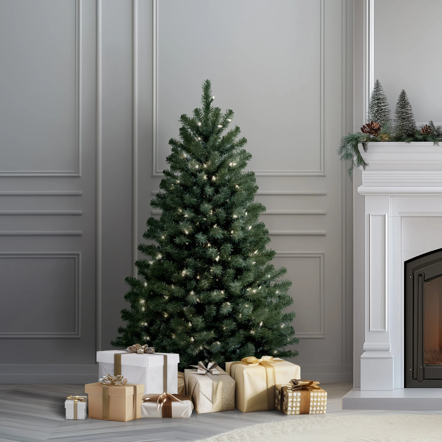 4.5 Ft. Pre-Lit North Valley Blue Spruce Tree With Clear Lights 2 4.5 Ft. Pre-Lit North Valley Blue Spruce Tree With Clear Lights - Image 2